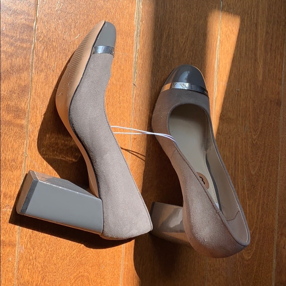 Grey Calvin Klein Block pumps
